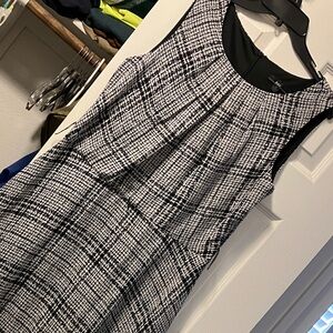 R&K Black and White Textured Midi Dress